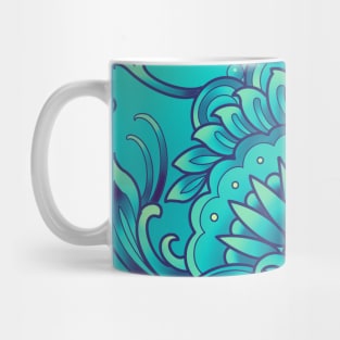 turquoise blue mandala pattern Mug